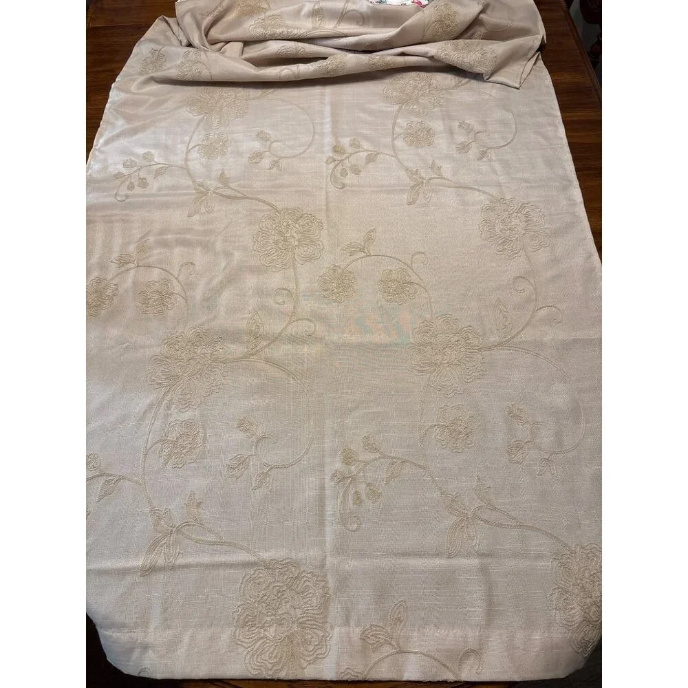 Laura Ashley Beige‎ Embroidered Floral Curtain Panel 83x37